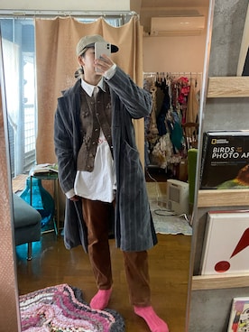 「sneeuw（スニュウ）のアイテム（ジャケット/アウター）」を使った、千紘さん（レディース・154cm）の冬コーディネート