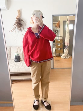 「THE NORTH FACE（ザノースフェイス）のアイテム（サロペット/オーバーオール）」を使った、千紘さん（レディース・154cm）の秋コーディネート