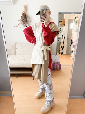 「nusumigui（ヌスミグイ）のアイテム」を使った、千紘さん（レディース・154cm）の夏コーディネート