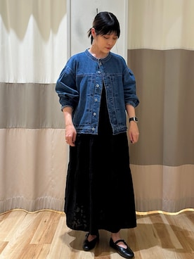 「Samansa Mos2 blue（サマンサモスモスブルー）のアイテム（ワンピース）」を使った、Nanoさん（レディース・158cm）の秋コーディネート