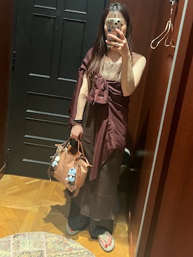 「LONGCHAMP（ロンシャン）のアイテム」を使った、kana.さん（レディース・161cm）の夏コーディネート