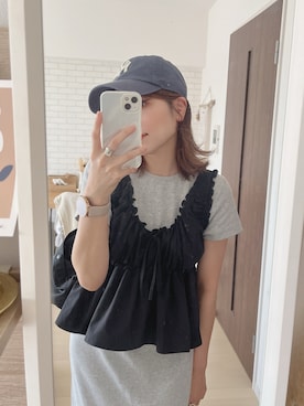 「大人カジュアルコーデ」｜「アイテム（キャップ）」を使った、ま あ ささん（レディース・156cm）の夏コーディネート