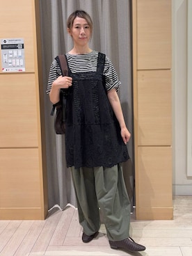 「アイテム（チュニック）」を使った、でちさん（レディース・165cm）の秋コーディネート