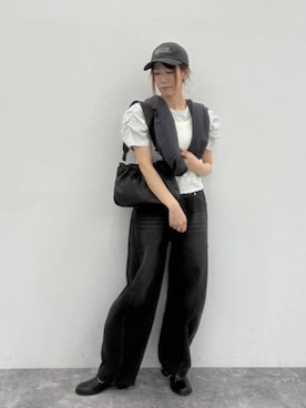 「studio CLIP（スタディオクリップ）のアイテム（キャップ）」を使った、でちさん（レディース・165cm）の春コーディネート