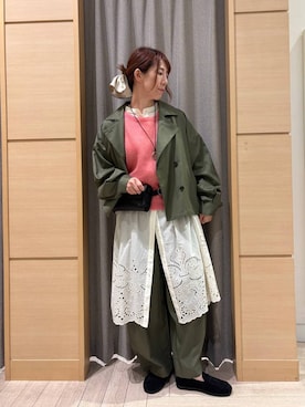 「アイテム（バレッタ/ヘアクリップ）」を使った、でちさん（レディース・165cm）の秋コーディネート