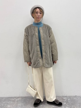 「アイテム（モカシン/デッキシューズ）」を使った、でちさん（レディース・165cm）の秋コーディネート