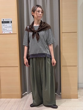 「アイテム（ストール/ショール）」を使った、でちさん（レディース・165cm）の秋コーディネート