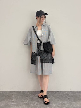 「アイテム（チュニック）」を使った、でちさん（レディース・165cm）の秋コーディネート