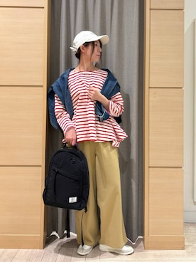 「studio CLIP（スタディオクリップ）のアイテム（帽子）」を使った、でちさん（レディース・165cm）の春コーディネート