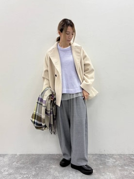 「アイテム（ストール/ショール）」を使った、でちさん（レディース・165cm）の秋コーディネート