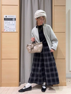 「アイテム（ノーカラーコート）」を使った、でちさん（レディース・165cm）の秋コーディネート