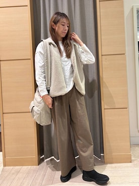 「studio CLIP（スタディオクリップ）のアイテム（Tシャツ/カットソー）」を使った、でちさん（レディース・165cm）の秋コーディネート