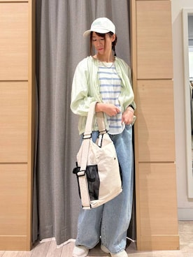 「studio CLIP（スタディオクリップ）のアイテム（キャップ）」を使った、でちさん（レディース・165cm）の春コーディネート