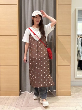 「studio CLIP（スタディオクリップ）のアイテム（キャップ）」を使った、でちさん（レディース・165cm）の春コーディネート