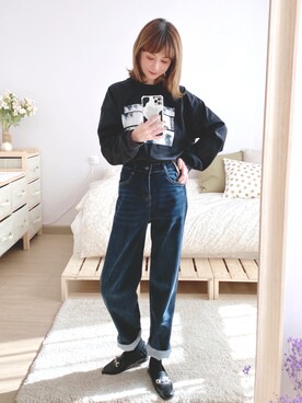 「休闲」｜「アイテム（雑貨/ホビー）」を使った、喵喵小桃さん（レディース・160cm）の秋コーディネート