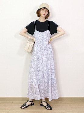 「休闲」｜「アイテム（サンダル）」を使った、喵喵小桃さん（レディース・160cm）の夏コーディネート