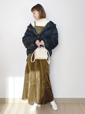 「ブルゾン」｜「アイテム（雑貨/ホビー）」を使った、喵喵小桃さん（レディース・160cm）の冬コーディネート