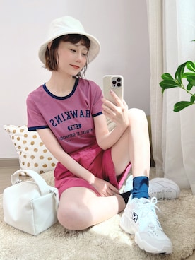 「盐系风格」｜喵喵小桃さん（レディース・160cm）の夏コーディネート