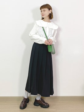 「休闲」｜「アイテム（バッグ）」を使った、喵喵小桃さん（レディース・160cm）の春コーディネート