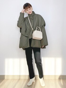 「休闲」｜「アイテム（その他アウター）」を使った、喵喵小桃さん（レディース・160cm）の冬コーディネート