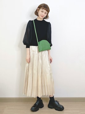 「アイテム（ドレスシューズ）」を使った、喵喵小桃さん（レディース・160cm）の春コーディネート