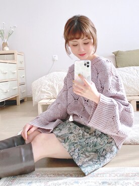 「休闲」｜「アイテム（雑貨/ホビー）」を使った、喵喵小桃さん（レディース・160cm）の秋コーディネート