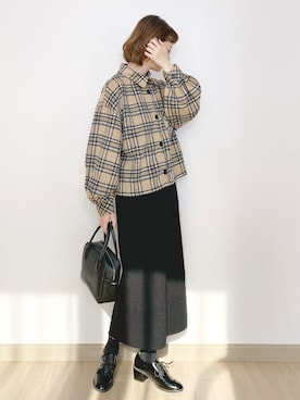 「アイテム（ドレスシューズ）」を使った、喵喵小桃さん（レディース・160cm）の冬コーディネート
