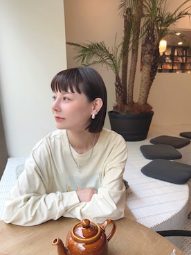「Lattice（Lattice）のアイテム（ピアス（両耳用））」を使った、喵喵小桃さん（レディース・160cm）の春コーディネート