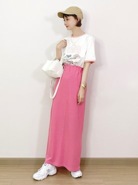 「日系极简」｜喵喵小桃さん（レディース・160cm）の夏コーディネート