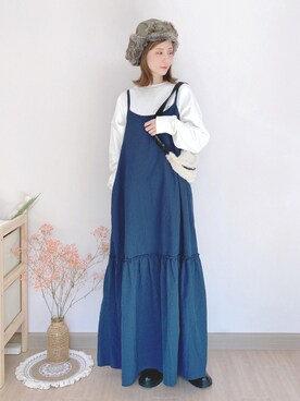 「休闲」｜「アイテム（スウェット）」を使った、喵喵小桃さん（レディース・160cm）の秋コーディネート