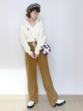 「休闲」｜「アイテム（バッグ）」を使った、喵喵小桃さん（レディース・160cm）の春コーディネート