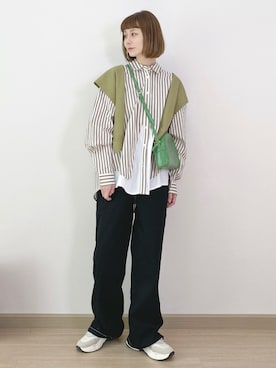「休闲」｜「アイテム（バッグ）」を使った、喵喵小桃さん（レディース・160cm）の春コーディネート