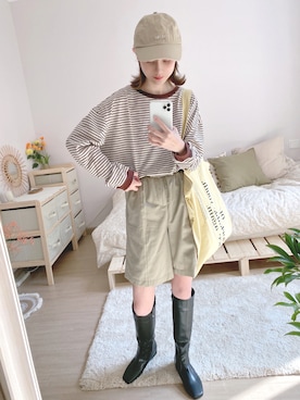 「休闲」｜「アイテム（雑貨/ホビー）」を使った、喵喵小桃さん（レディース・160cm）の秋コーディネート