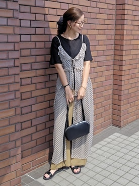 「アイテム（ショルダーバッグ）」を使った、NICOさん（レディース・158cm・40代）の夏コーディネート