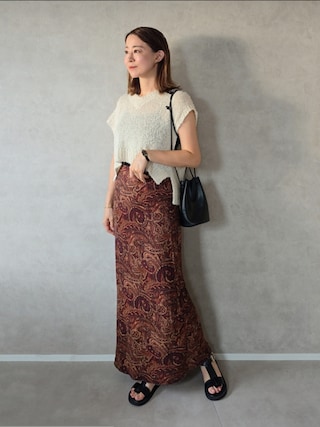 ペイズリーIラインスカート シャギーペイズリーAラインスカート