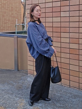 「アイテム（シャツ/ブラウス）」を使った、NICOさん（レディース・158cm・40代）の秋コーディネート