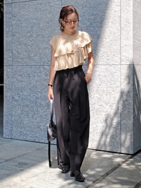 「アイテム（ショルダーバッグ）」を使った、NICOさん（レディース・158cm・40代）の夏コーディネート