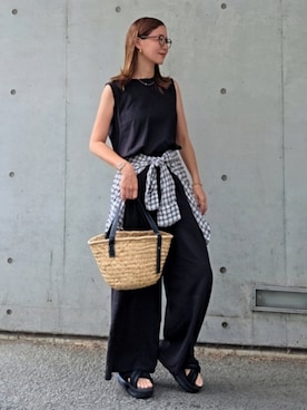 「NIKE（ナイキ）のアイテム（サンダル）」を使った、NICOさん（レディース・158cm）の夏コーディネート