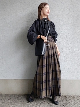 「ECRIRE×miho.a.nico」｜NICOさん（レディース・158cm）の秋コーディネート