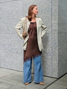 「ADD CULUMN（アドカラム）のアイテム」を使った、NICOさん（レディース・158cm）の春コーディネート