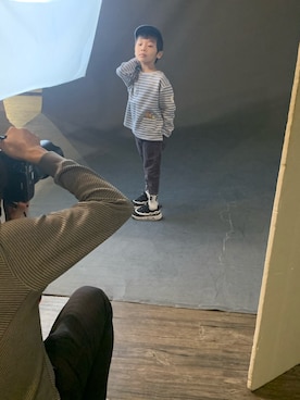 「BREEZE（ブリーズ）のアイテム（チノパンツ）」を使った、Bonnie_DiDiさん（キッズ・110cm）の秋コーディネート