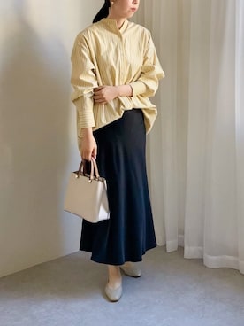 「ビッグシャツ」｜「アイテム（パンプス）」を使った、nobuさん（レディース・170cm）の秋コーディネート