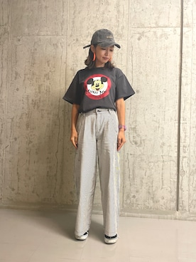 浅野ゆきさんの「TYPE BLUE WIDE DENIM PANTS/ タイプブルー ワイドデニムパンツ」を使ったコーディネート