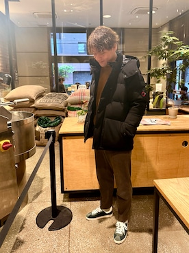 「アイテム（ダウンジャケット/コート）」を使った、Masatakaさん（メンズ・174cm・30代）の冬コーディネート