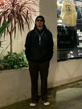 「schott（ショット）の【直営限定】Schott/ショット/MILITARY SLACKS/ミリタリースラックス（その他パンツ）」を使った、ishizawaさん（メンズ・172cm）の冬コーディネート