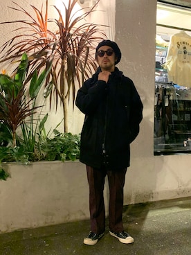 「schott（ショット）の【直営限定】Schott/ショット/MILITARY SLACKS/ミリタリースラックス（その他パンツ）」を使った、ishizawaさん（メンズ・172cm）の冬コーディネート