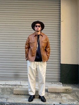 「schott（ショット）のアイテム（その他アウター）」を使った、ishizawaさん（メンズ・172cm）の冬コーディネート