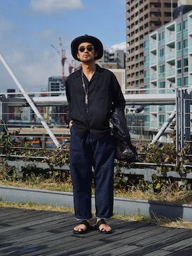 「ほめられ本命コーデ」｜「アイテム（ライダースジャケット）」を使った、ishizawaさん（メンズ・172cm）の冬コーディネート
