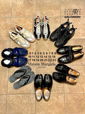 「Maison Margiela（メゾンマルジェラ）のアイテム（スニーカー）」を使った、🐺🛴⚜️🤍hide☕️🦫🌱🤍さん（メンズ・166cm）の冬コーディネート