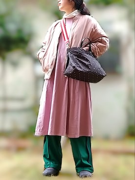 「ママファッション」｜「アイテム（MA-1）」を使った、 yuriさん（レディース・159cm）の冬コーディネート
